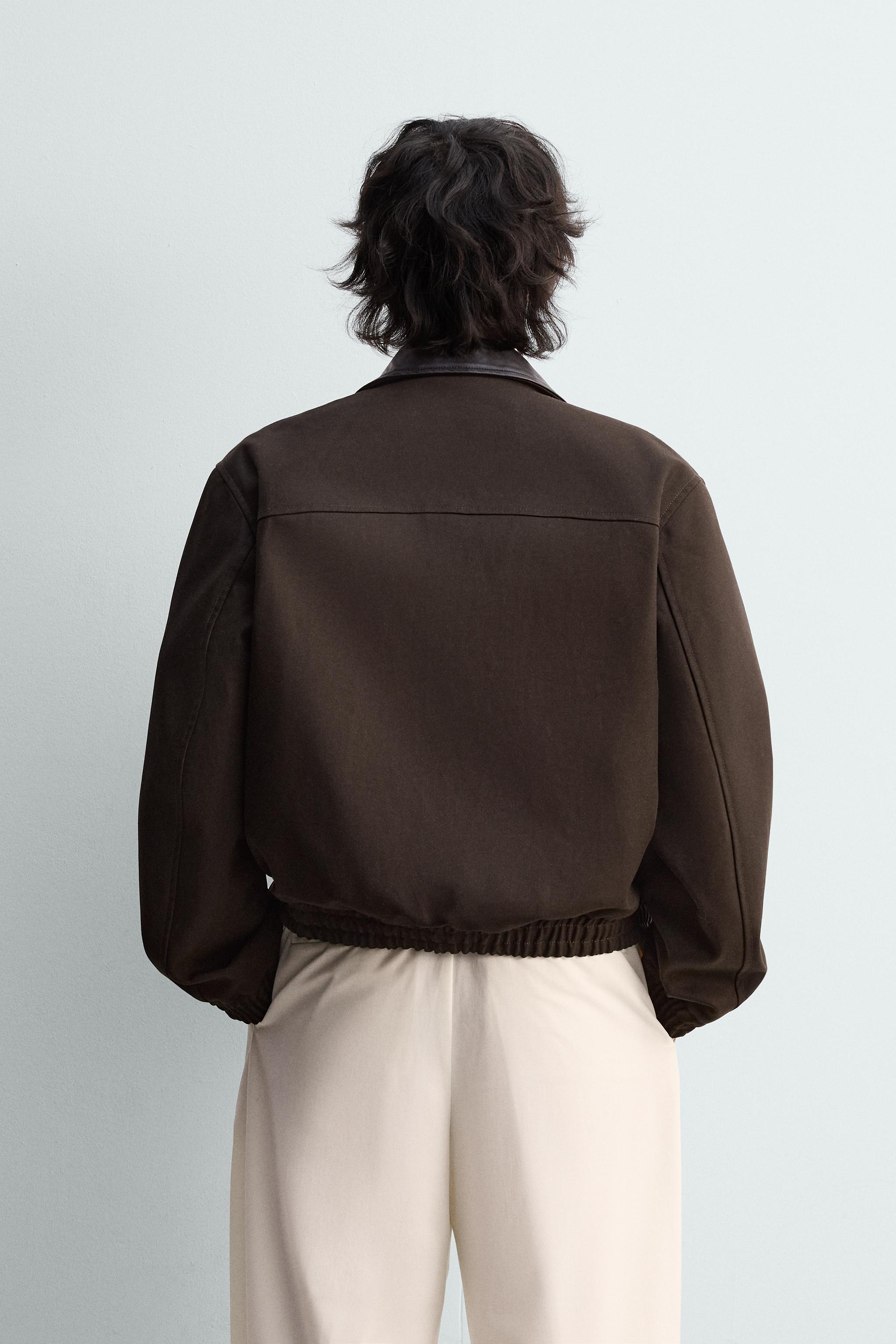 BLOUSON RELAXED FIT À COL BIMATIÈRE